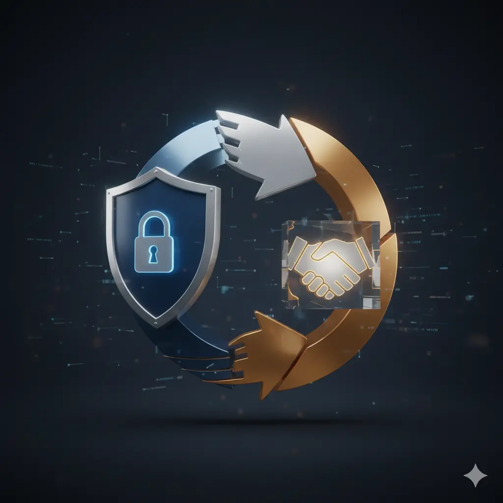 Representación abstracta de seguridad y confianza.